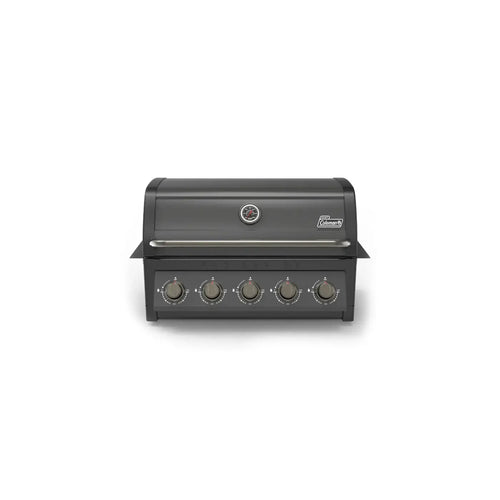 Coleman Pro Series 5 Burner Built-In BBQ in matte black, a natural gas built in bbq for outdoor kitchens