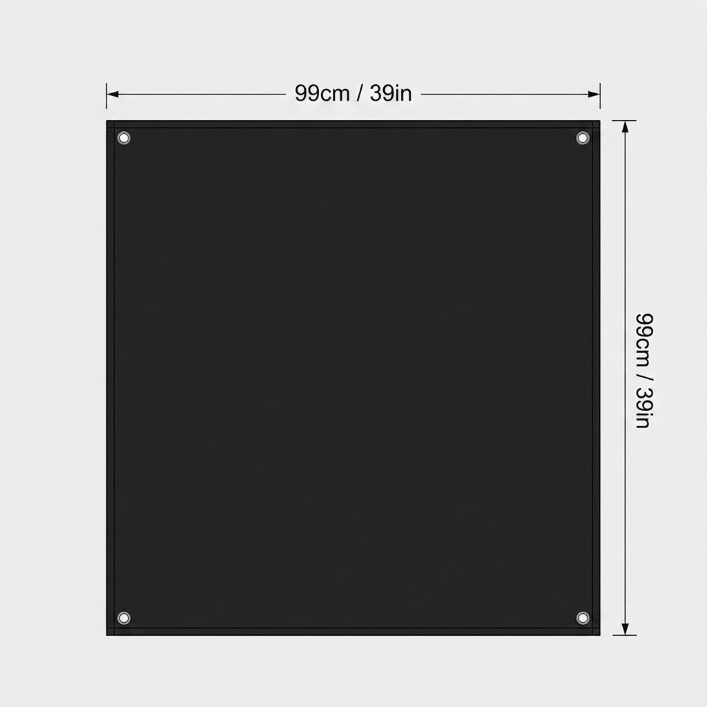 Obsidian mat dimensions, 99cm by 99cm (39in by 39in)