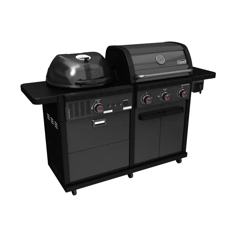 coleman-dual-fuel-gas-and-charcoal-bbq-left-angle-hoods-closed-matte-black