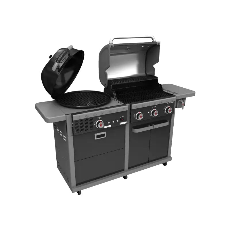 coleman-dual-fuel-gas-and-charcoal-bbq-left-angle-hoods-open-gloss-black-grey