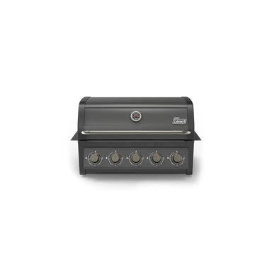 Coleman Pro Series 5 Burner Built-In BBQ in matte black, a natural gas built in bbq for outdoor kitchens