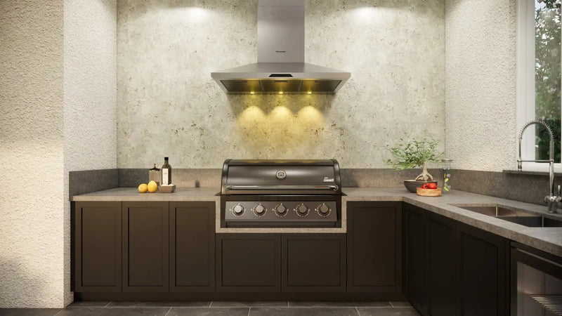 Coleman Pro Series natural gas built in bbq in a modern outdoor kitchen