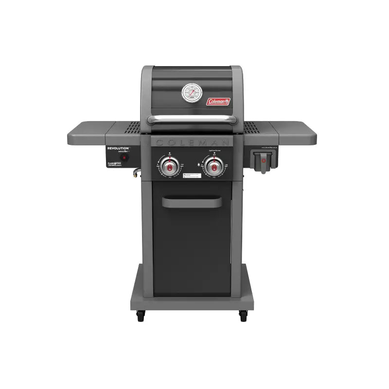 coleman-revolution-2-burner-bbq-front-view-gloss-black