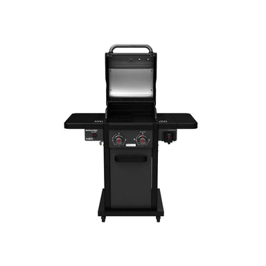 coleman-revolution-2-burner-bbq-front-view-hood-open-matte-black
