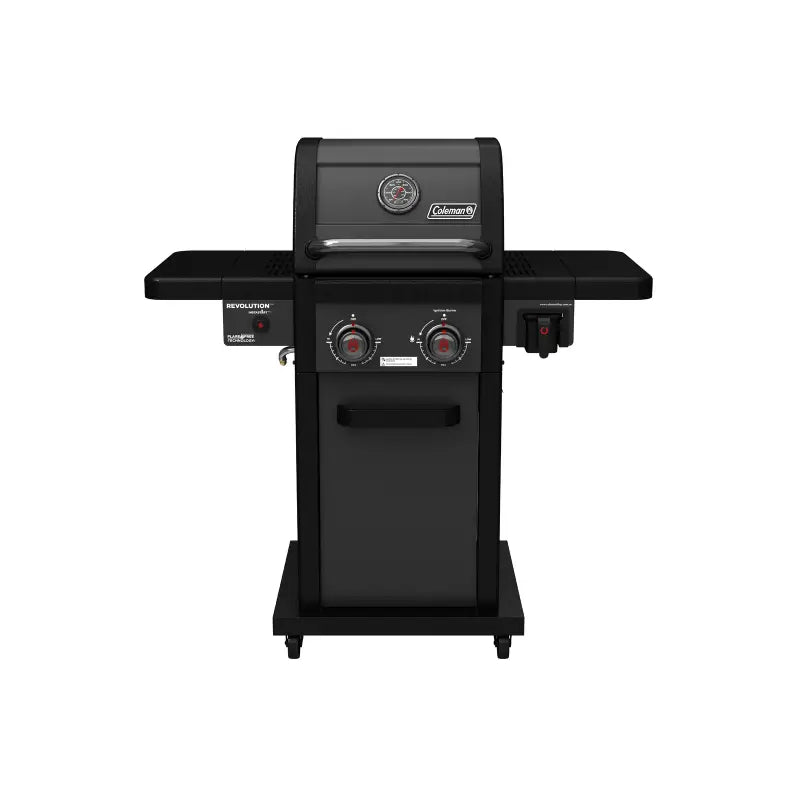 coleman-revolution-2-burner-bbq-front-view-matte-black