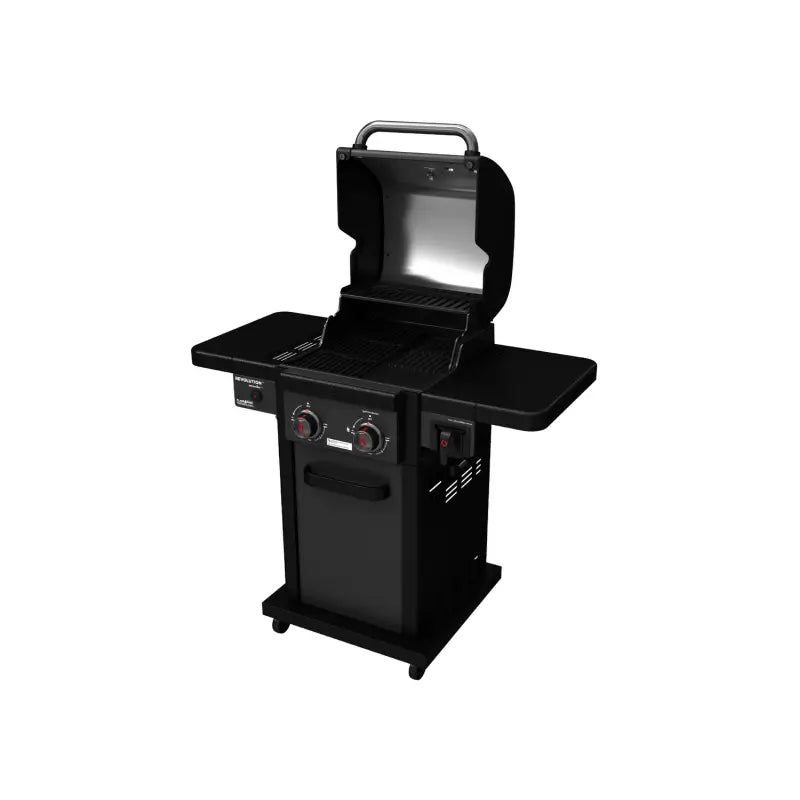 coleman-revolution-2-burner-bbq-right-side-view-hood-open-matte-black