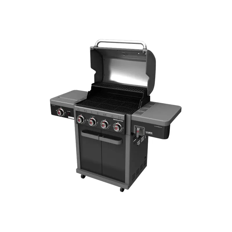 coleman-revolution-4-burner-bbq-with-side-burner-right-side-view-hood-open-gloss-black-grey
