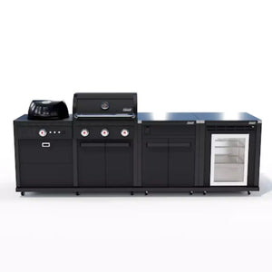 Coleman Dual Fuel Charcoal Outdoor BBQ Kitchen with Fridge & Cupboard