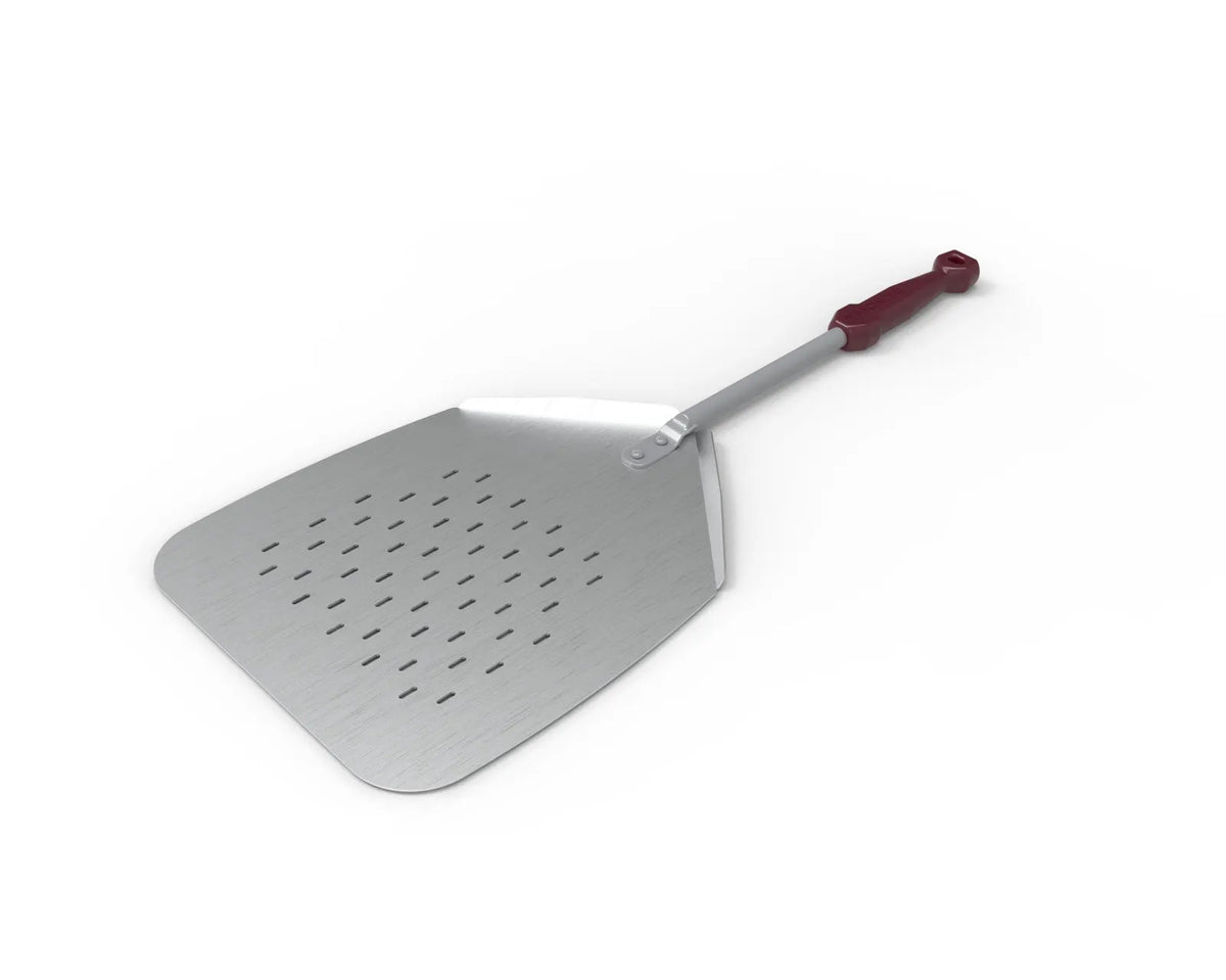 Marchiceiu 250mm perforated pizza launching peel, 304 stainless steel, for Piccolo and Bambino ovens