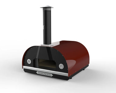 Marchiceiu Grande 900 wood-fired pizza oven in Burgundy, Australian-made 304 stainless steel