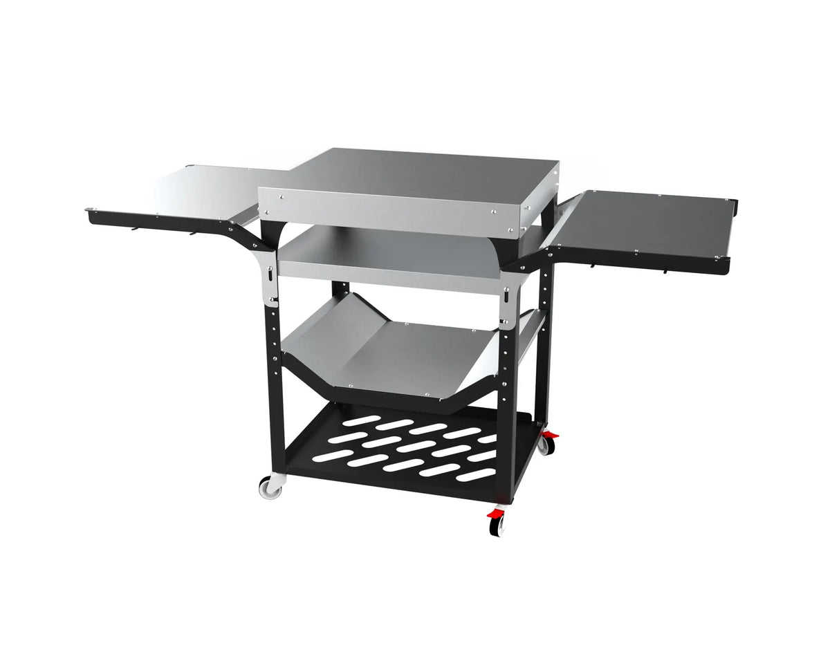 Marchiceiu Piccolo pizza oven stand, folding side tables detail
