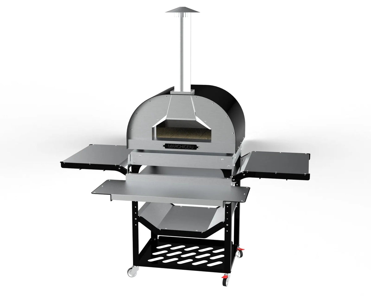 Marchiceiu Piccolo Ultimate wood-fired pizza oven package, complete outdoor pizza station