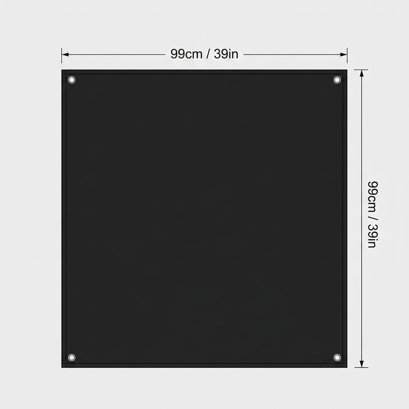 Obsidian mat dimensions, 99cm by 99cm (39in by 39in)