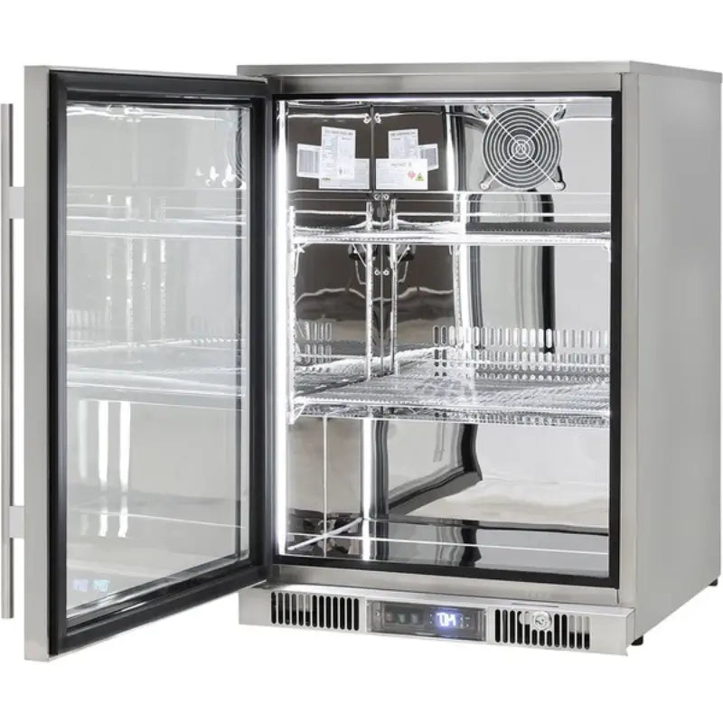 rhino-envy-stainless-steel-single-glass-door-bar-fridge-side-view-door-open