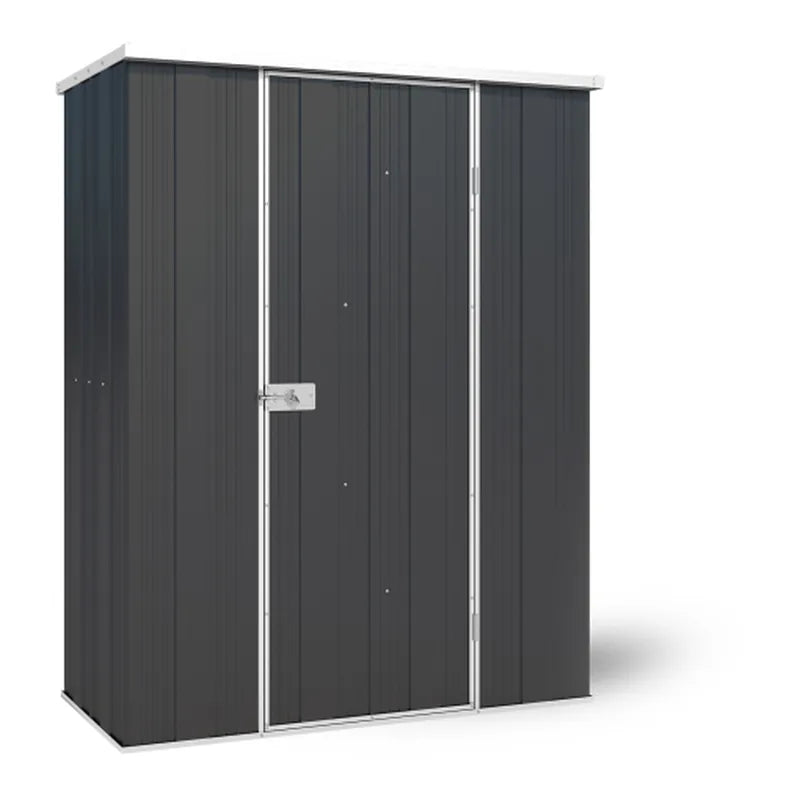 Monolith slimline garden shed with flat roof, YardStore F42-S, 1.41m x 0.72m x 1.8m