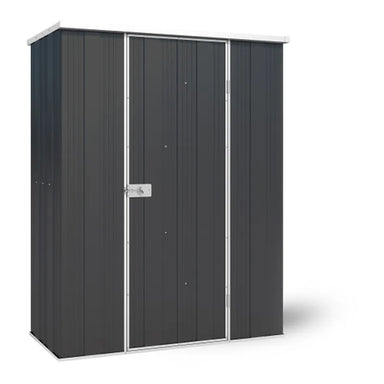 Monolith slimline garden shed with flat roof, YardStore F42-S, 1.41m x 0.72m x 1.8m