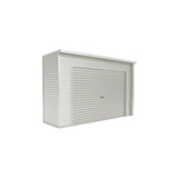 Spanbilt Smartlocker Lockaway 1100 garden shed in Off White Colorbond, roller door closed