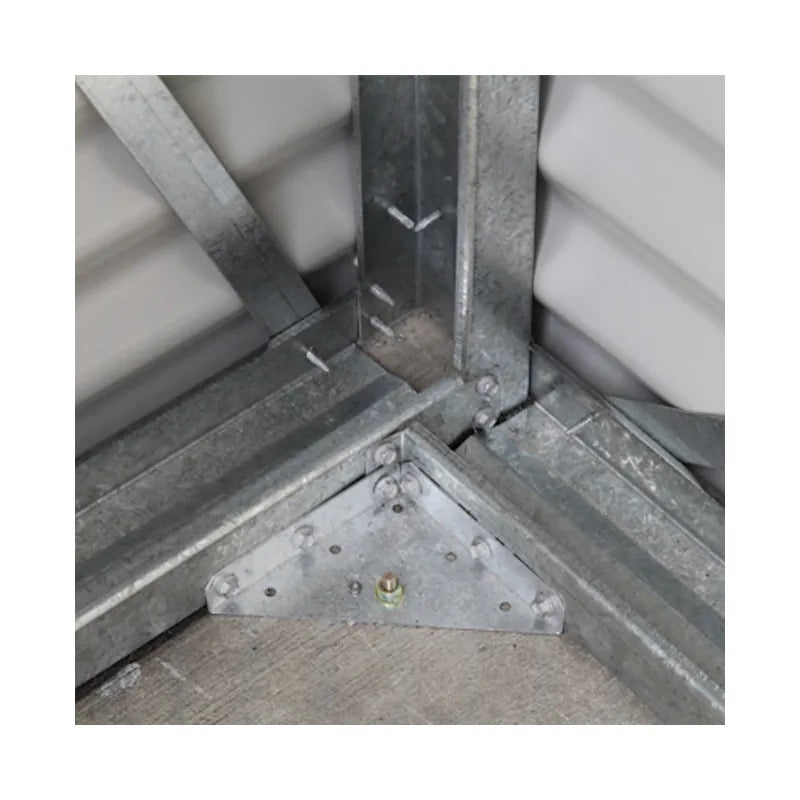 Spanbilt Smartlocker Lockaway shed roller door frame and steel bracing detail