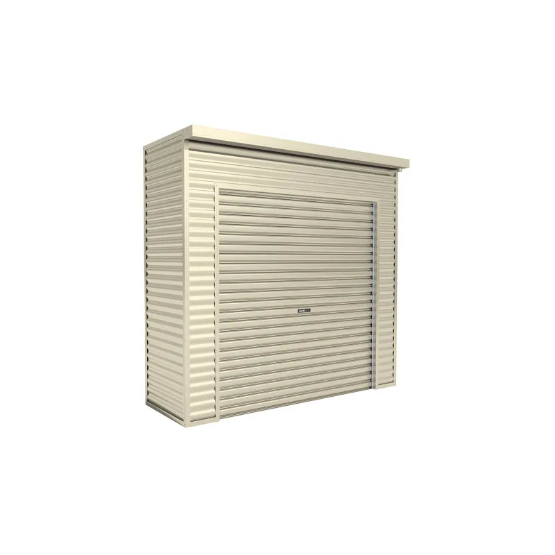 Spanbilt Smartlocker Lockaway 800 garden shed in Merino Colorbond, roller door closed