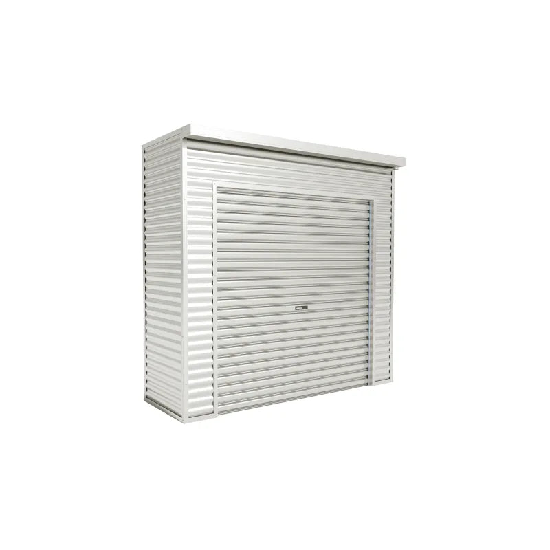 Spanbilt Smartlocker Lockaway 800 garden shed in Off White Colorbond, roller door closed