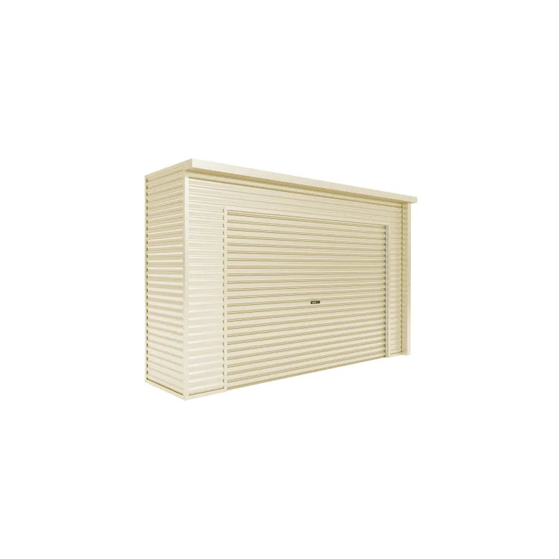 Spanbilt Smartlocker Lockaway 900 garden shed in Smooth Cream Colorbond, roller door closed