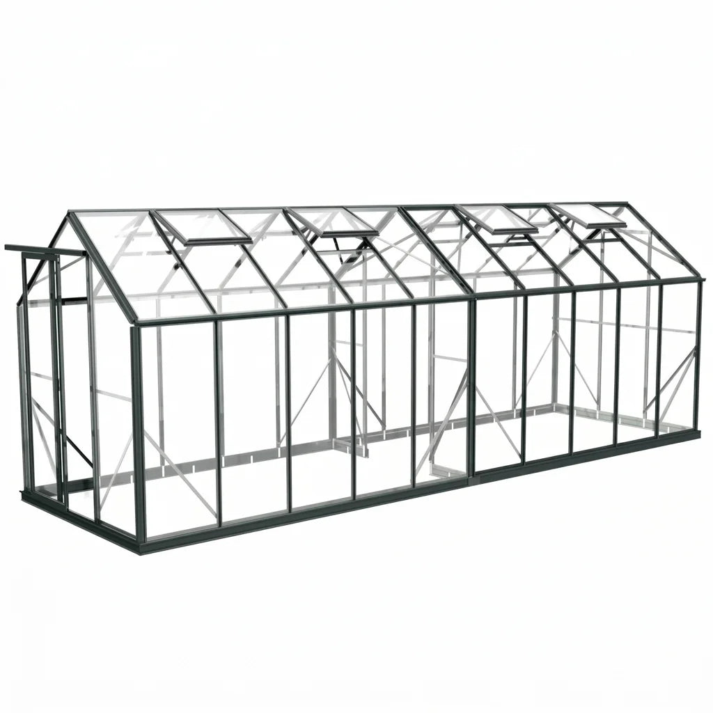 Wintergardenz 6ft x 20ft toughened glass greenhouse, Australian made