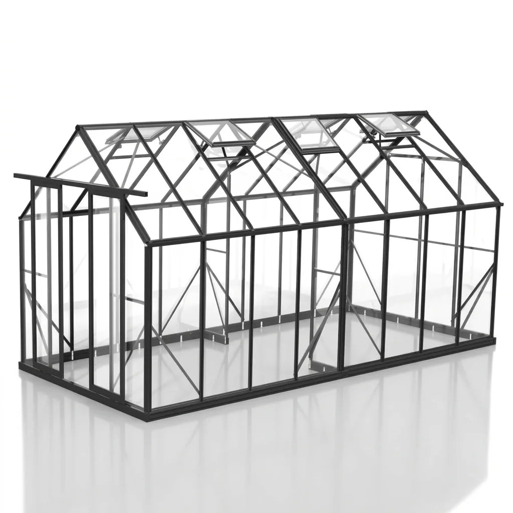 Wintergardenz 8ft x 16ft toughened glass greenhouse, Australian made